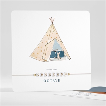 Faire-part naissance petit tipi