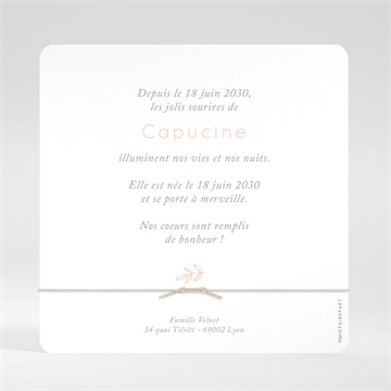 Faire-part naissance symbiose - Dos du faire-part