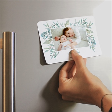 Faire-part naissance tendresse végétale magnet - Mise en situation