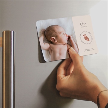 Faire-part naissance mon petit nounours magnet - Mise en situation