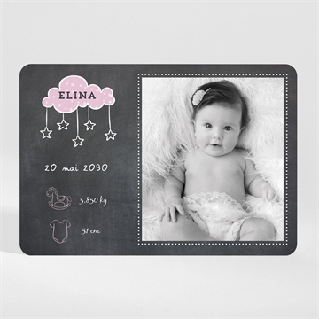 Faire-part naissance origami ardoise magnet