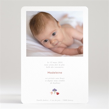 Faire-part naissance harmonie d'automne - Dos du faire-part