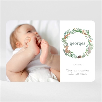 Faire-part naissance tendre flore magnet