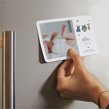 Faire-part naissance petit bout'chou magnet - Mise en situation