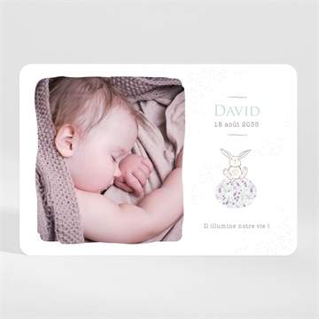 Faire-part naissance lapinou magnet