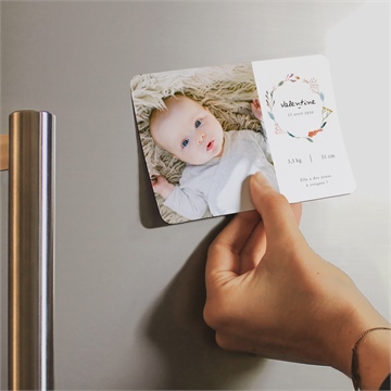 Faire-part naissance poésie magnet - Mise en situation