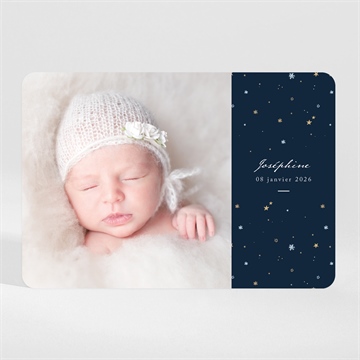 Faire-part naissance neige étoilée magnet