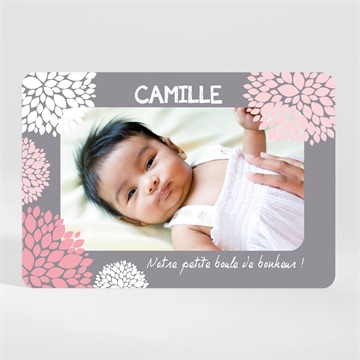 Faire-part naissance nature et pastel photo magnet