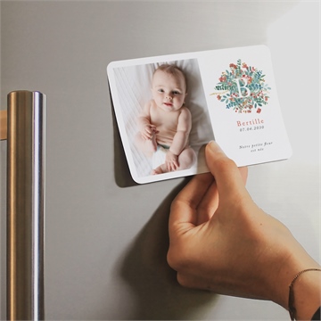 Faire-part naissance profusion magnet - Mise en situation