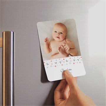 Faire-part naissance petit mot d'amour magnet - Mise en situation