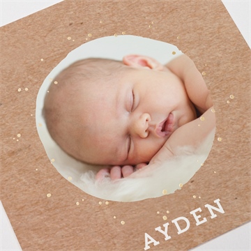 Faire-part naissance cocotte en folie ! dorure - Détail du faire-part