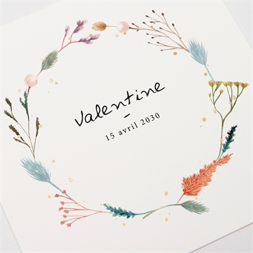 Faire-part naissance poésie dorure - Détail du faire-part