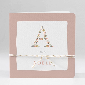 Faire-part naissance belle initiale plié