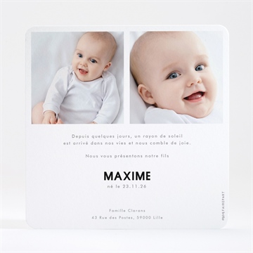 Faire-part naissance éclats de vie dorure - Dos du faire-part