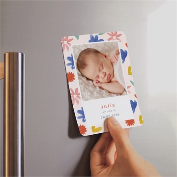 Faire-part naissance nos beaux jours magnet - Mise en situation