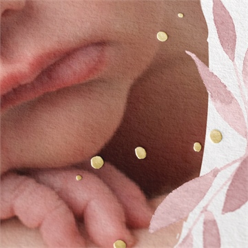 Faire-part naissance joli vintage dorure - Détail du faire-part