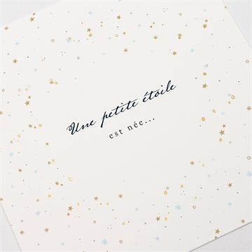 Faire-part naissance étoile carte dorure - Détail du faire-part