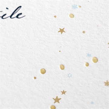 Faire-part naissance étoile carte dorure - Marquage à chaud OR