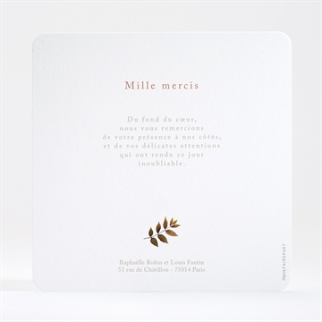 Remerciement mariage subliminal - Dos de la carte