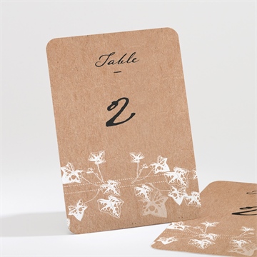 Numéro de table mariage lierre grimpant accordéon
