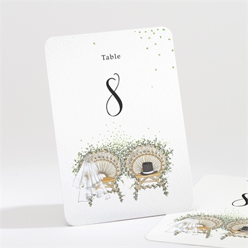 Numéro de table mariage fusion champêtre