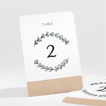 Numéro de table mariage avec programme
