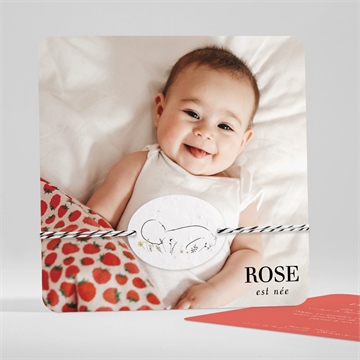 Faire-part naissance mon bébé grenadine ensemencée