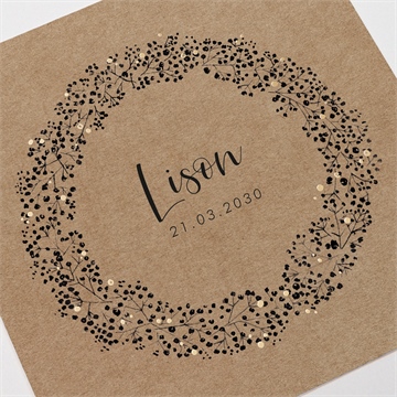 Faire-part naissance tendre secret dorure - Marquage à Chaud OR