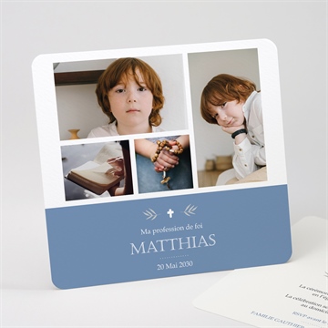 Faire-part profession de foi fondamental étui