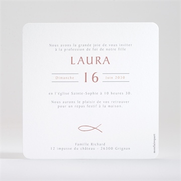 Faire-part profession de foi en esprit - Dos du faire-part