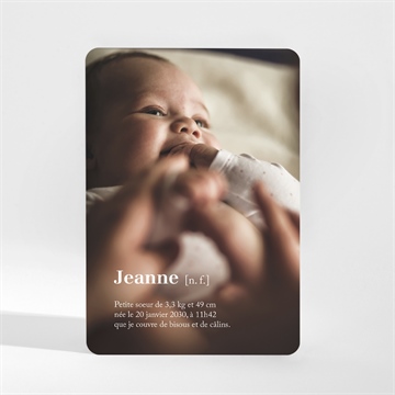 Faire-part naissance jolie définition - Mise en situation