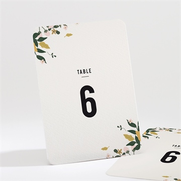 Numéro de table mariage vintage champetre pocketfold