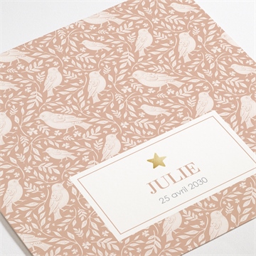 Faire-part naissance espiègle dorure - Détail du faire-part