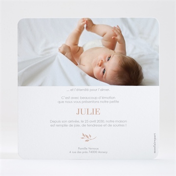 Faire-part naissance espiègle carré - Dos du faire-part