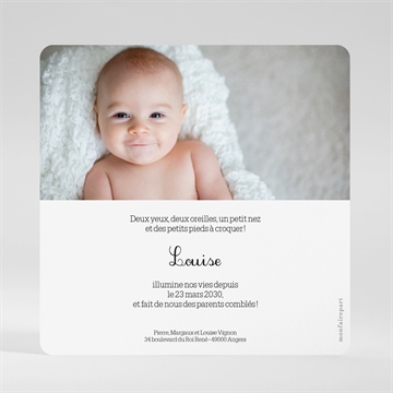 Faire-part naissance ma petite clairière carré - Dos de la carte