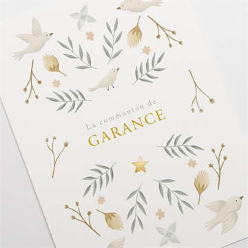 Faire-part communion en vérité dorure - Détail du faire-part