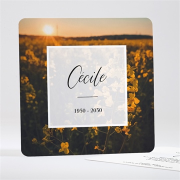 Faire-part décès eternel plié