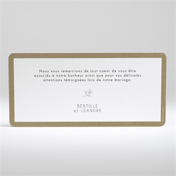 Remerciement mariage festivités paysage - Dos de la carte