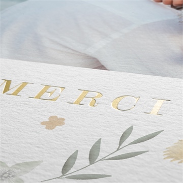 Remerciement mariage céleste dorure - Dos du remerciement