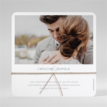 Remerciement mariage grande esquisse carré - Dos du remerciement