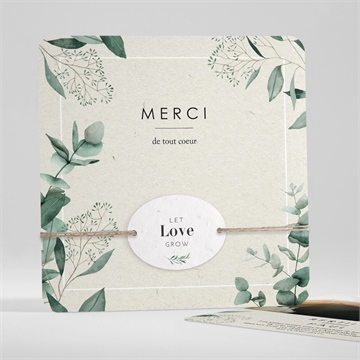 Remerciement mariage sauvage ensemencé