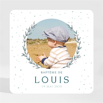 Faire-part de baptême celebrons argent