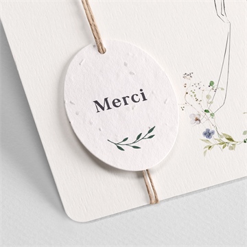 Remerciement mariage complicité ensemencé - Détail du remerciement