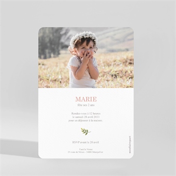 Invitation anniversaire a l'orée du bois - Dos de l'invitation