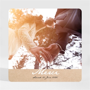 Remerciement mariage noir et kraft chic magnet