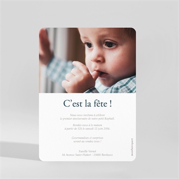 Invitation anniversaire lapin - Dos de l'invitation