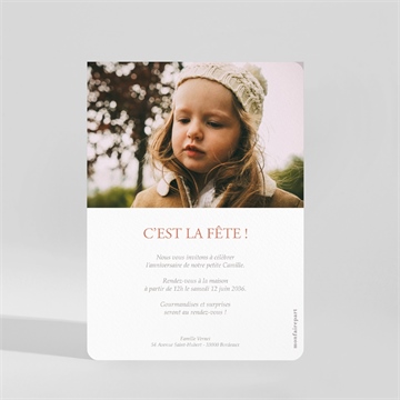 Invitation anniversaire petite souris - Dos de l'invitation