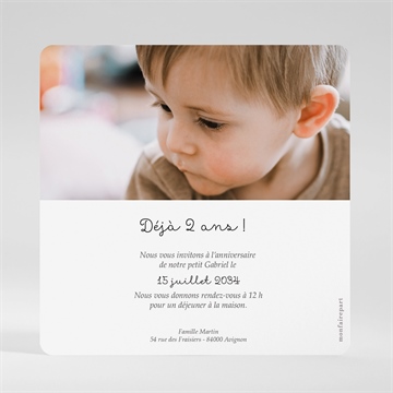 Invitation anniversaire city - Dos de l'invitation