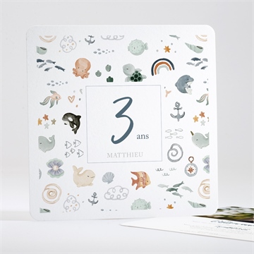 Invitation anniversaire baby ocean