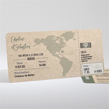 Faire-part mariage billet d'avion